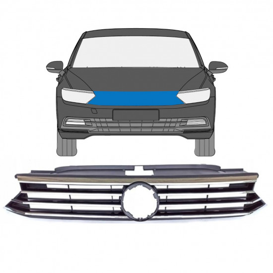 Grille de calandre pour Volkswagen Passat B8 2014- 8977