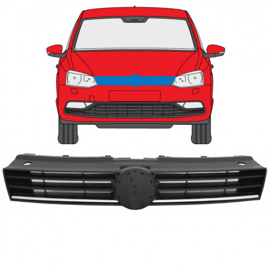 Grille de calandre pour Volkswagen Polo 2014-2017 7850