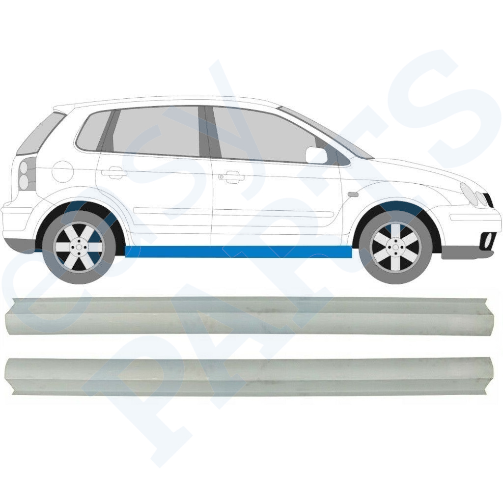 Réparation Bas De Caisse Pour Vw Polo 2001-2009 / Gauche = Droite (Symétrique) / Ensemble 10491