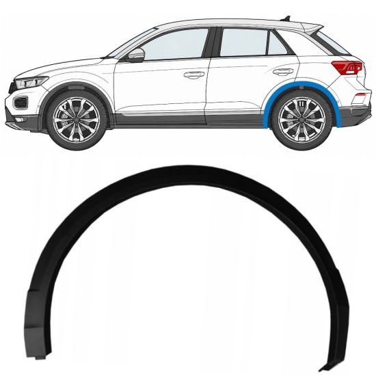 Moulure latérale sur aile arrière pour Volkswagen T-Roc 2017- / Gauche 17030