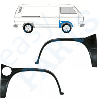 Panneau de réparation de arc d'aile avant pour VW Transporter T3 1979-1992 / Gauche+Droit / Ensemble 9778