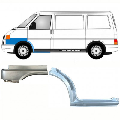 Réparation bas de caisse + passage de roue avant + aile avant pour VW Transporter T4 1996- / Gauche / Ensemble 10042