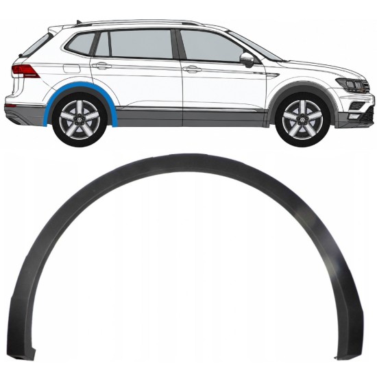 Moulure latérale sur aile arrière pour Volkswagen Tiguan 2016-2024 Allspace / Droite 8193