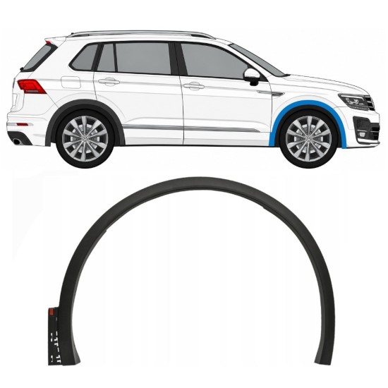Moulure de l’aile avant pour Volkswagen Tiguan 2016-2020 R-Line / Droite 14861