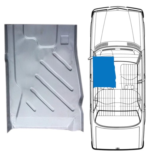 Panneau de réparation avant du plancher pour Mercedes W123 1975-1985 / Gauche 16047