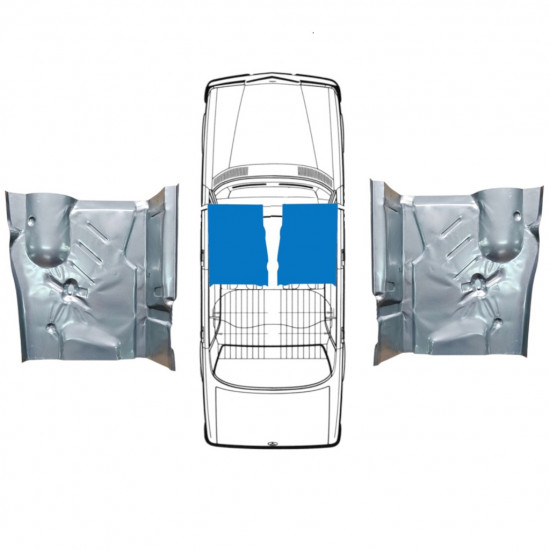 Panneau de réparation avant du plancher pour Mercedes W123 1975-1985 / Gauche+Droit / Ensemble 9866