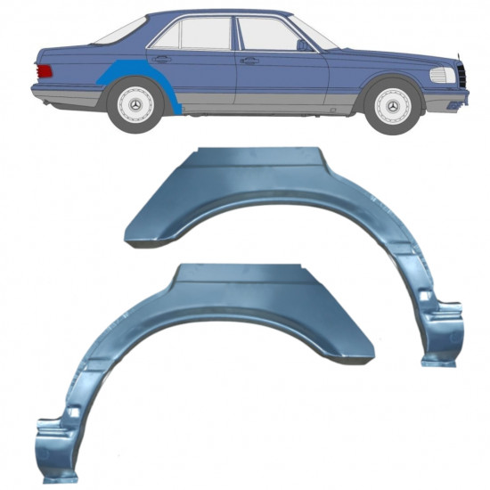 Panneau de réparation arc d'aile arrière pour Mercedes S-class 1979-1991 / Gauche+Droit / Ensemble 9644