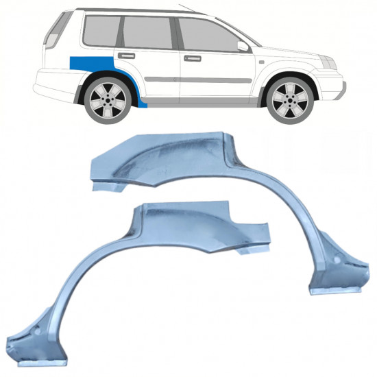 Panneau de réparation arc d'aile arrière pour Nissan X-TRAIL 2001-2007 / Gauche+Droit / Ensemble 10129