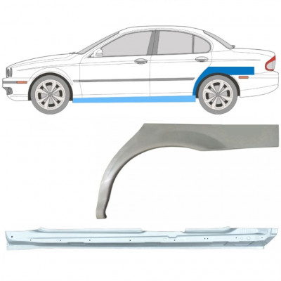 Réparation bas de caisse + passage de roue arrière pour Jaguar X-Type 2001-2009 / Gauche / Ensemble 12621