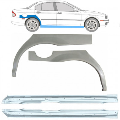 Réparation bas de caisse + passage de roue arrière pour Jaguar X-Type 2001-2009 / Ensemble 12622