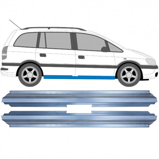 Réparation bas de caisse pour Opel Zafira 1999-2005 / Gauche = Droite (symétrique) / Ensemble 9714