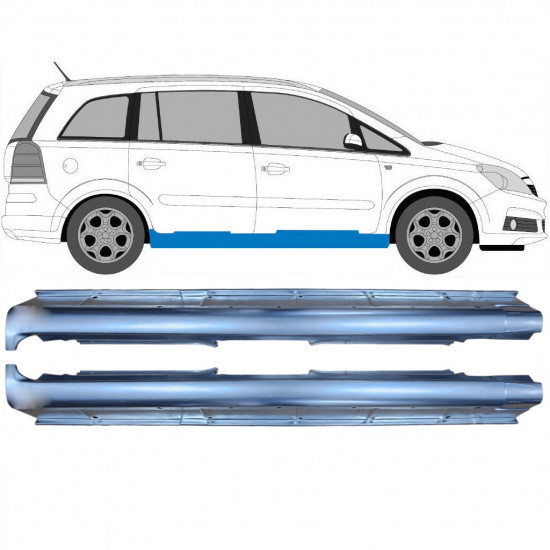 Panneau de réparation du seuil pour Opel Zafira 2005-2012 / Gauche+Droit / Ensemble 10617