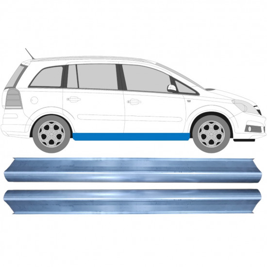 Réparation bas de caisse pour Opel Zafira 2005-2012 / Gauche = Droite (symétrique) / Ensemble 9651