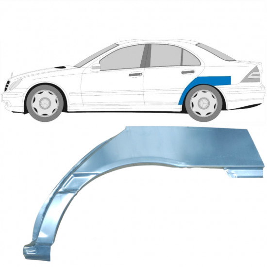 Panneau de réparation arc d'aile arrière pour Mercedes C-class 2000-2007 / Gauche 5908