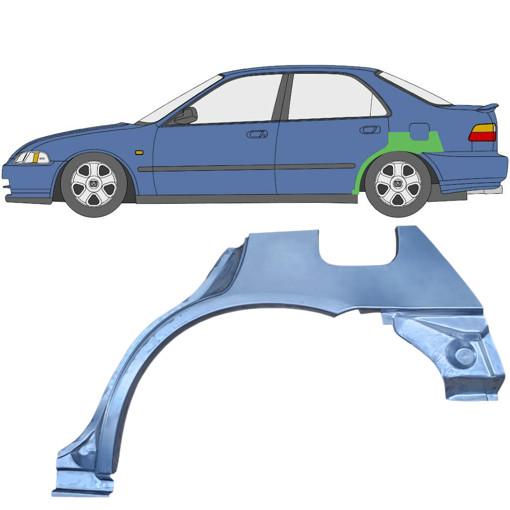 Paire De Tôles De Réparation Arrière Pour HONDA CIVIC 3 Portes (1995-2001) - Neuf - Origine Allemagne