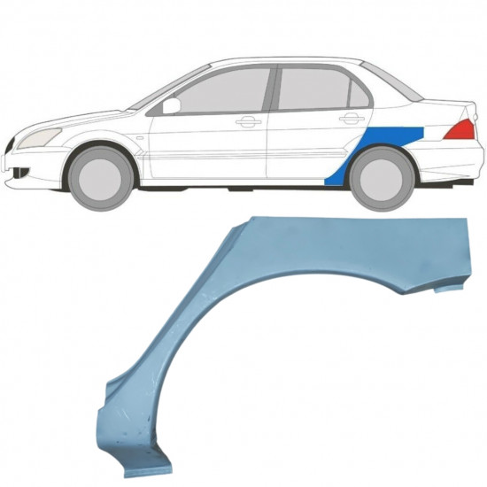 Panneau de réparation arc d'aile arrière pour Mitsubishi Lancer 2003-2008 / Gauche 5285