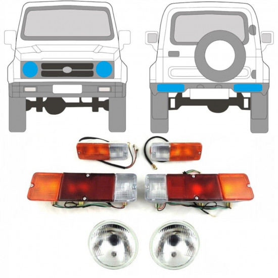 SUZUKI SAMURAI 1986-1995 FEU DE ROUGE + SIGNAL DE TOUR + LAMPE / SET